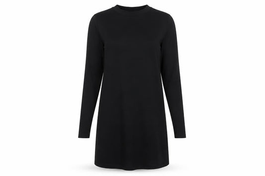 Pull&Bear Womens Black Viscose Jumper Dress Size XS Mock Neck Pullover