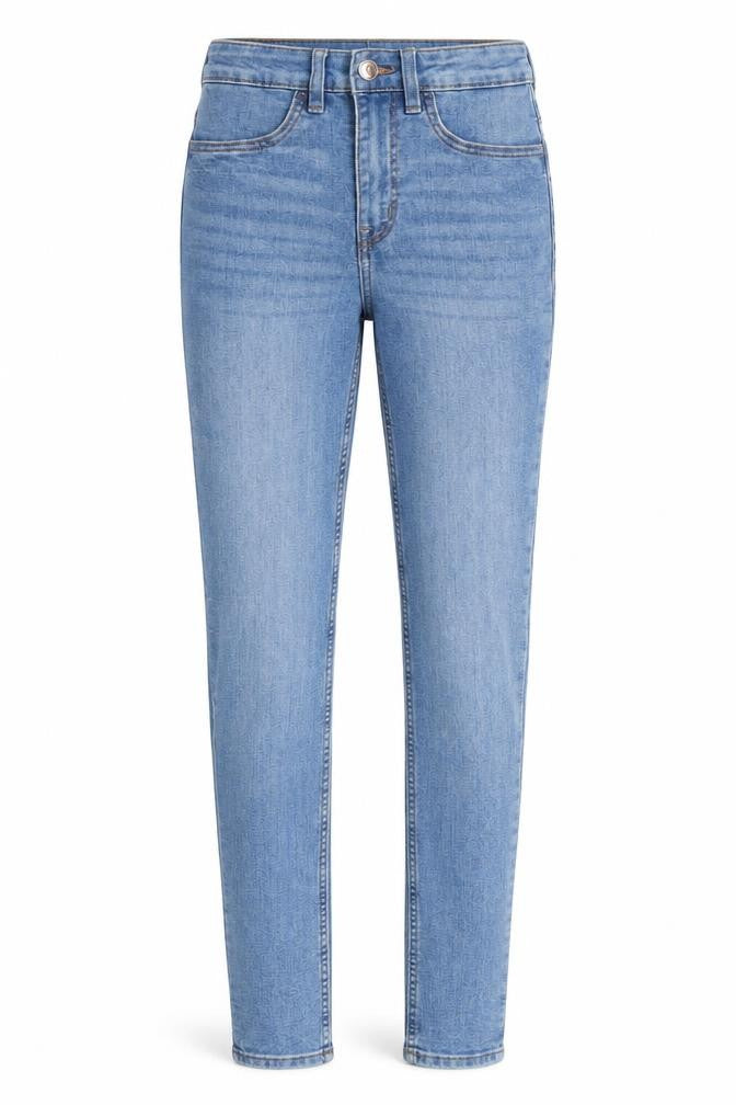 Divided Womens Blue Herringbone Cotton Skinny Jeans Size 6 Regular Zip