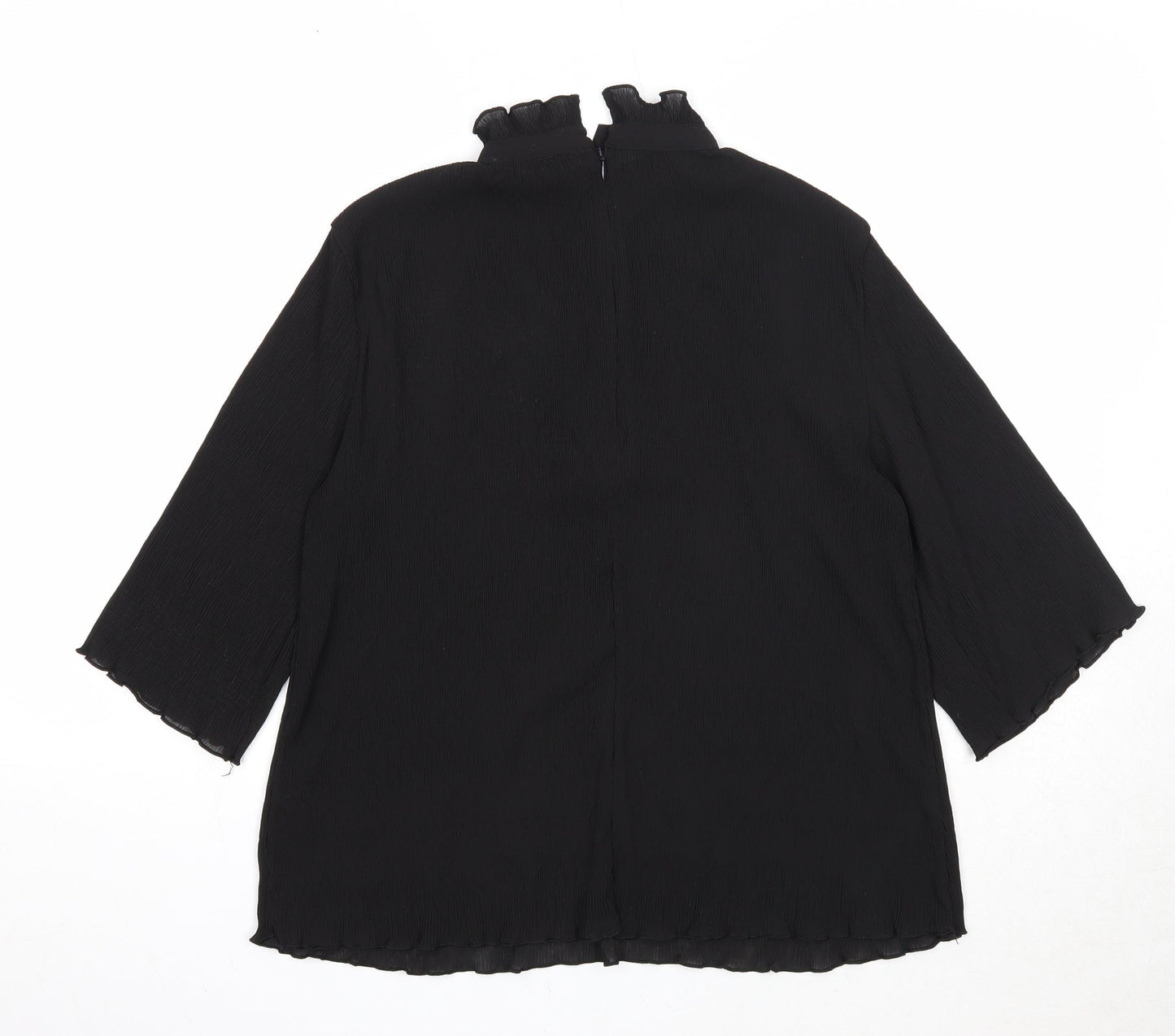 Monki Womens Black Polyester Basic Blouse Size XS Mock Neck