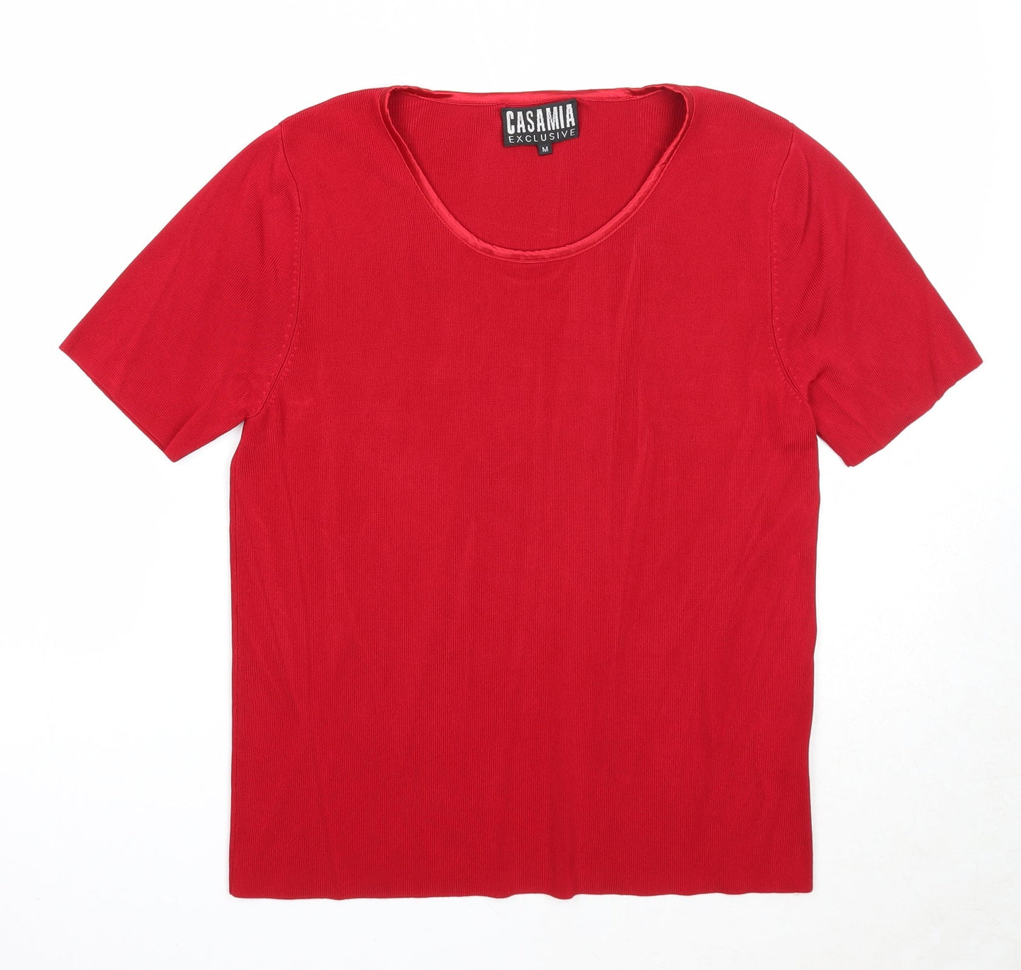 Casamia Womens Red Scoop Neck Viscose Pullover Jumper Size M