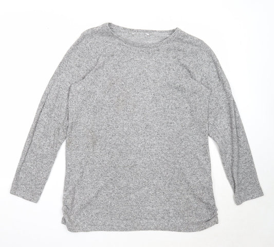 NEXT Womens Grey Round Neck Viscose Pullover Jumper Size 18
