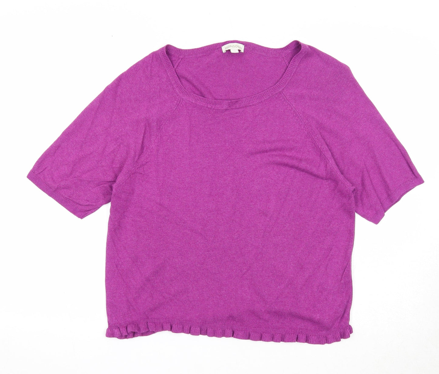 Monsoon Womens Purple Round Neck Viscose Pullover Jumper Size M