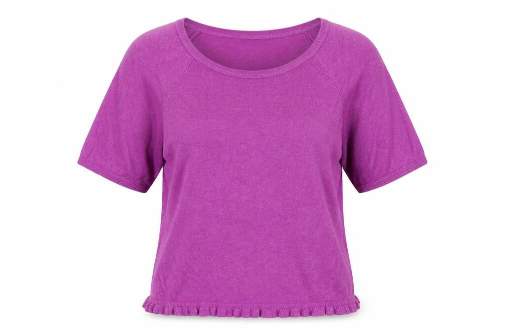 Monsoon Womens Purple Round Neck Viscose Pullover Jumper Size M