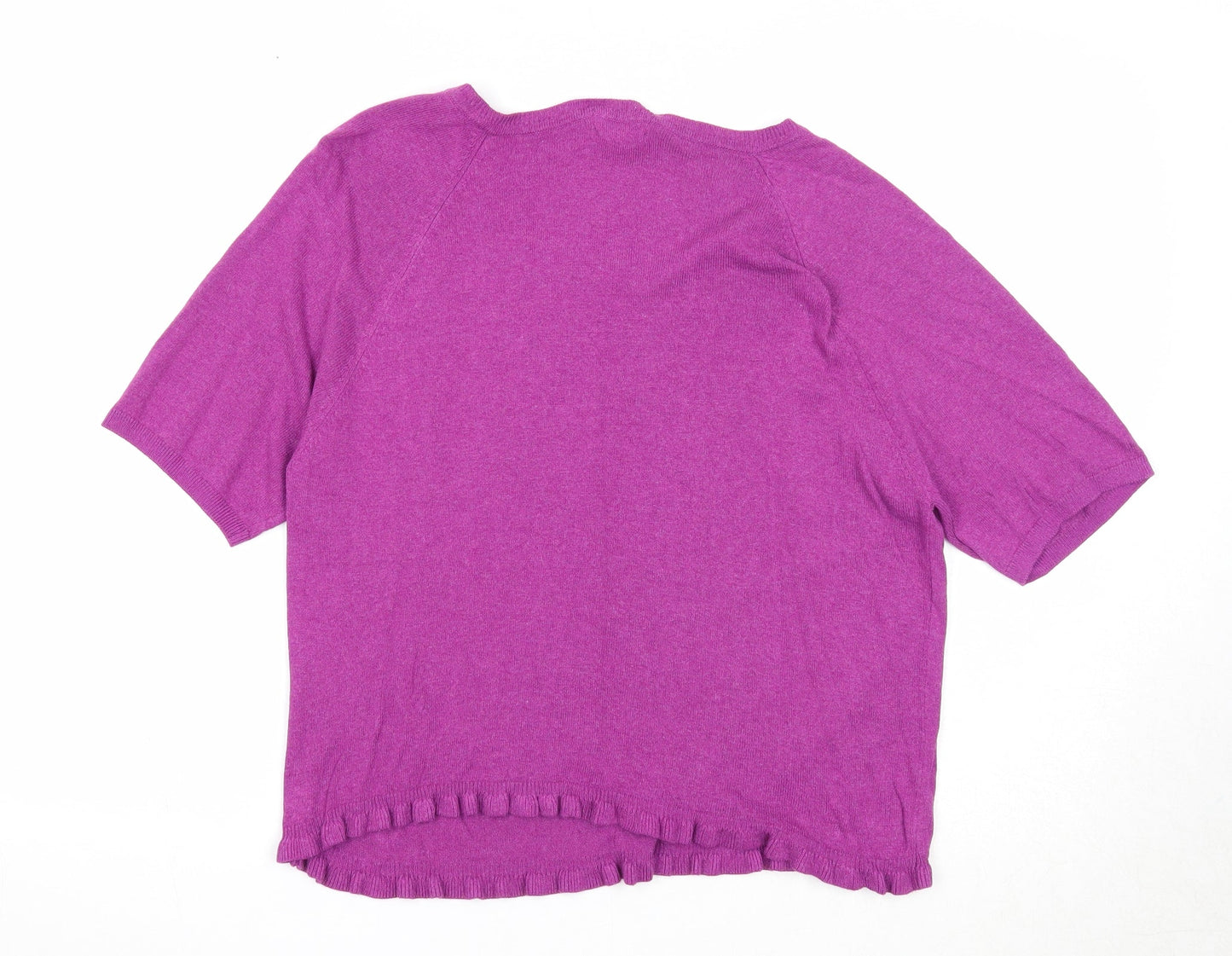 Monsoon Womens Purple Round Neck Viscose Pullover Jumper Size M