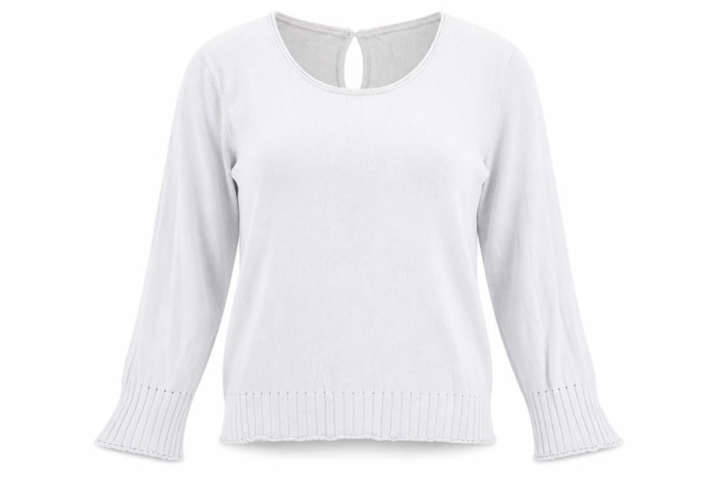 Monsoon Womens Grey Round Neck Cotton Pullover Jumper Size 10