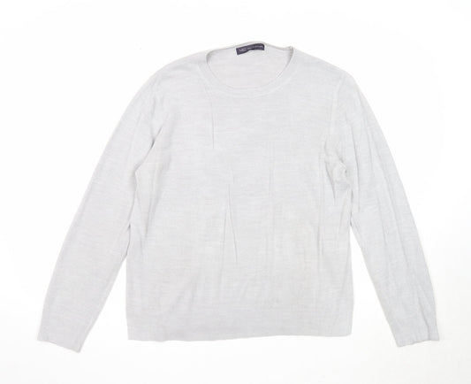 Marks and Spencer Womens Grey Round Neck Acrylic Pullover Jumper Size 16