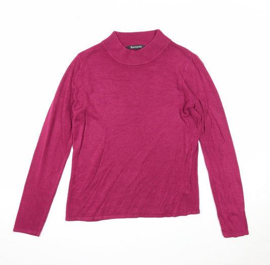 Bonmarché Womens Purple Round Neck Acrylic Pullover Jumper Size 8