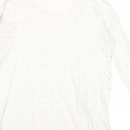 Warehouse Womens Grey Round Neck Acrylic Pullover Jumper Size 8