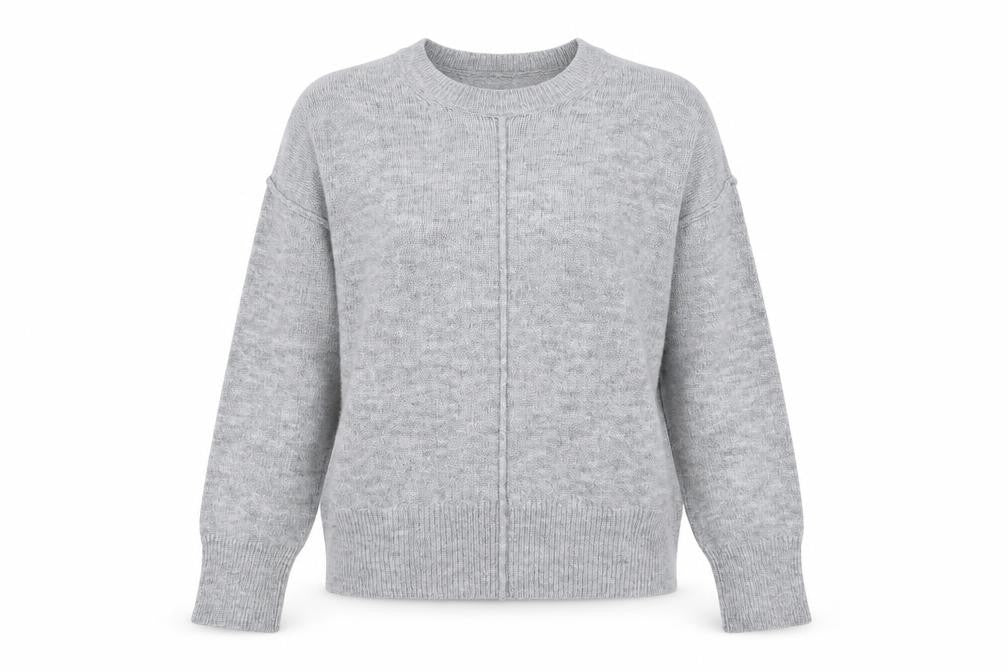 New Look Womens Grey Round Neck Acrylic Pullover Jumper Size S