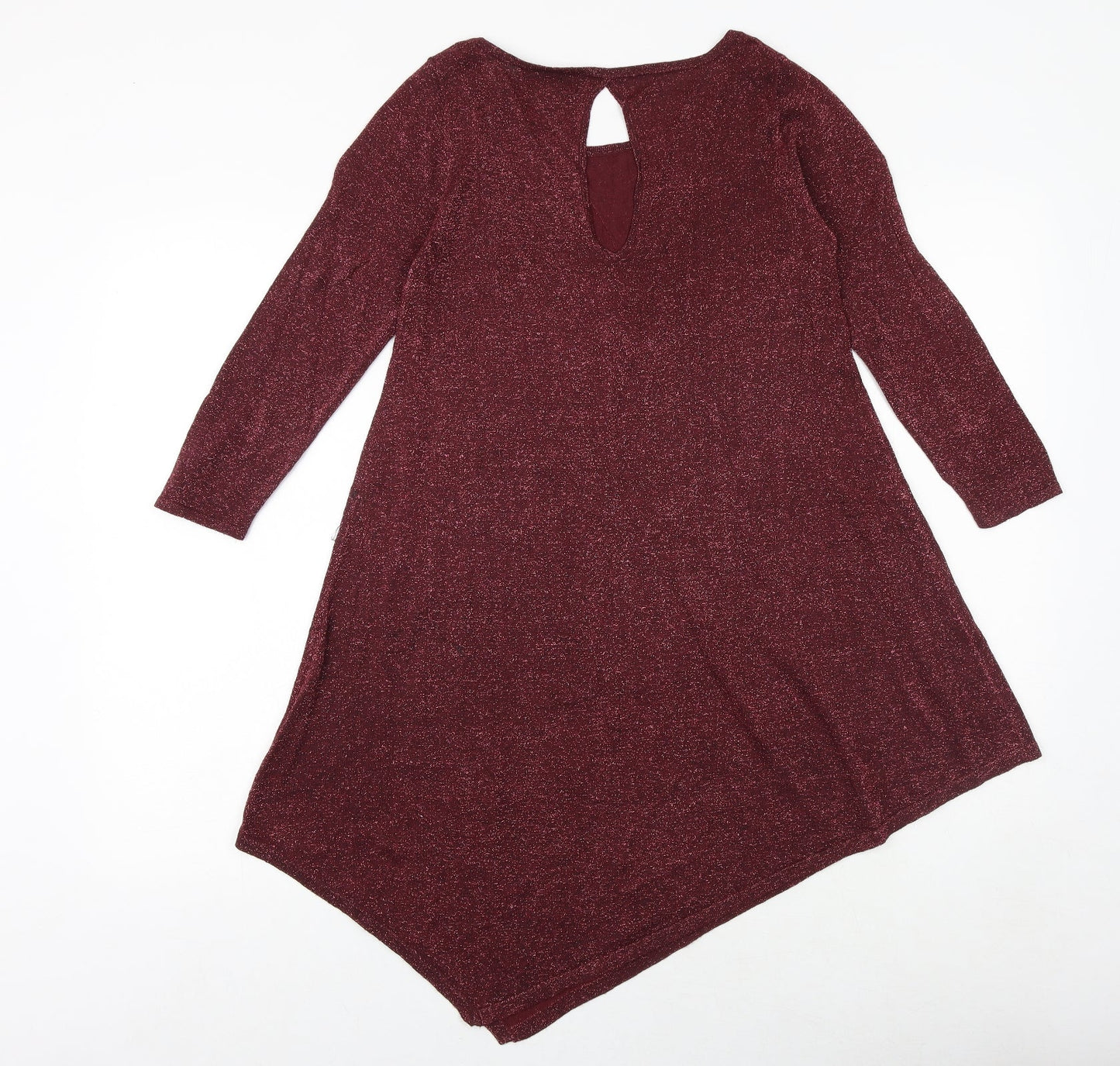 NEXT Womens Red Round Neck Viscose Pullover Jumper Size 8