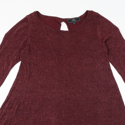 Next Womens Red Round Neck Viscose Pullover Jumper Size 8