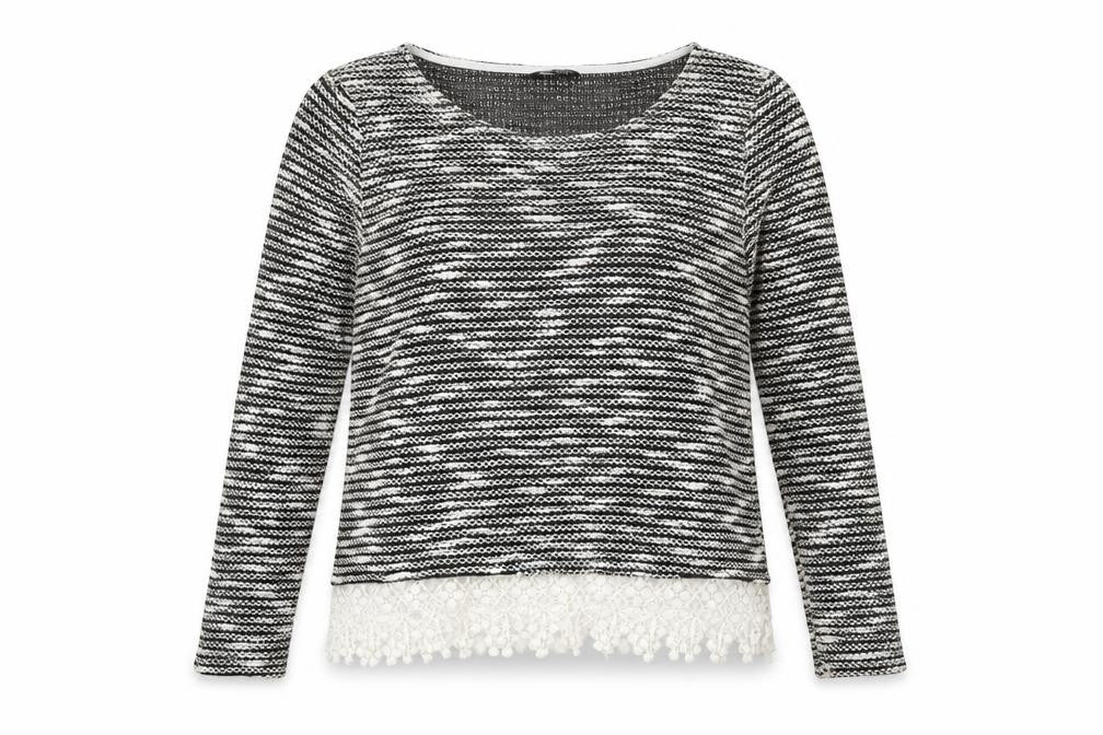 Select Womens Black Round Neck Cotton Pullover Jumper Size 16