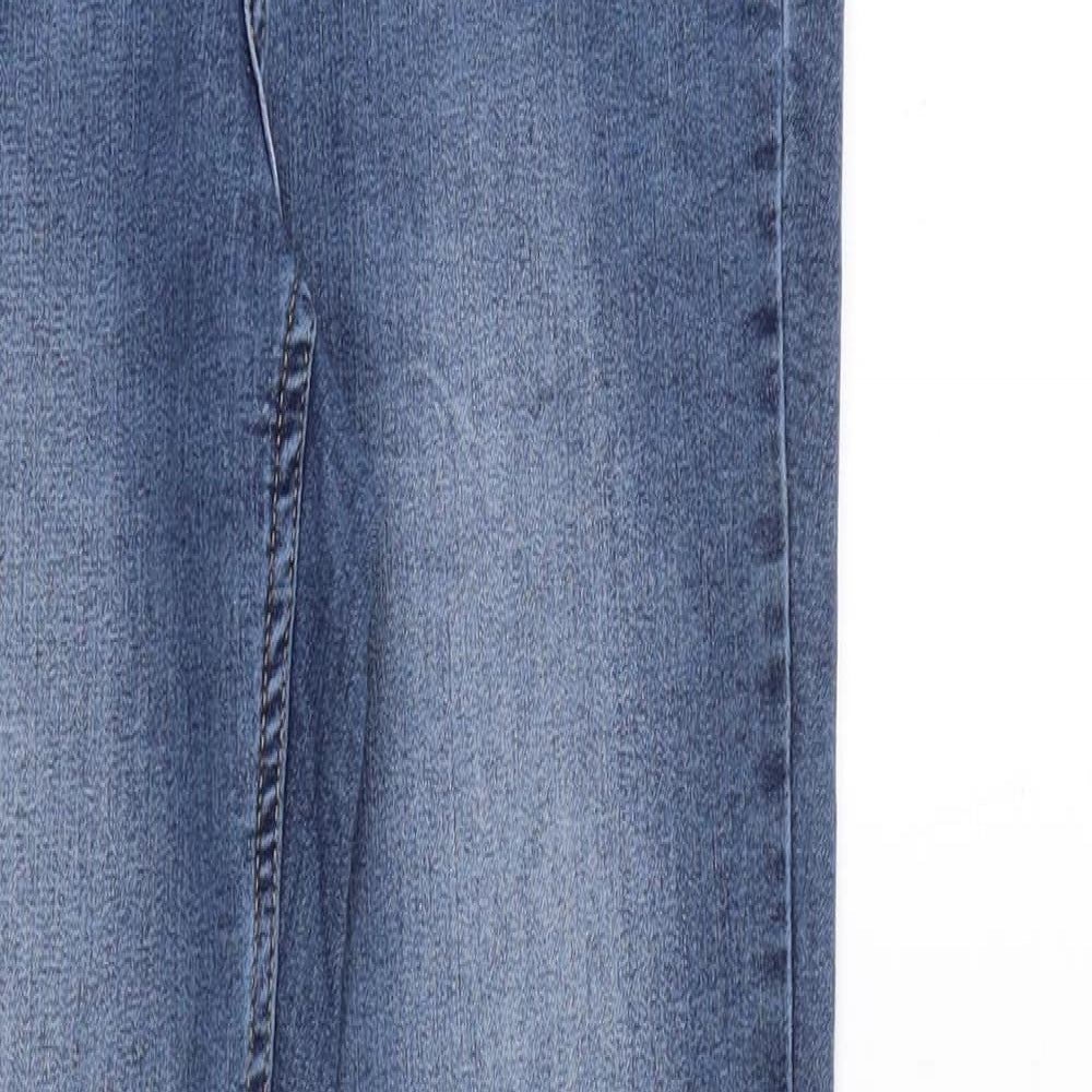 H&M Womens Blue Cotton Skinny Jeans Size 8 Regular Zip