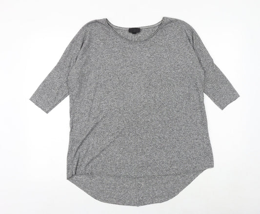 Topshop Womens Grey Viscose Basic T-Shirt Size 8 Round Neck