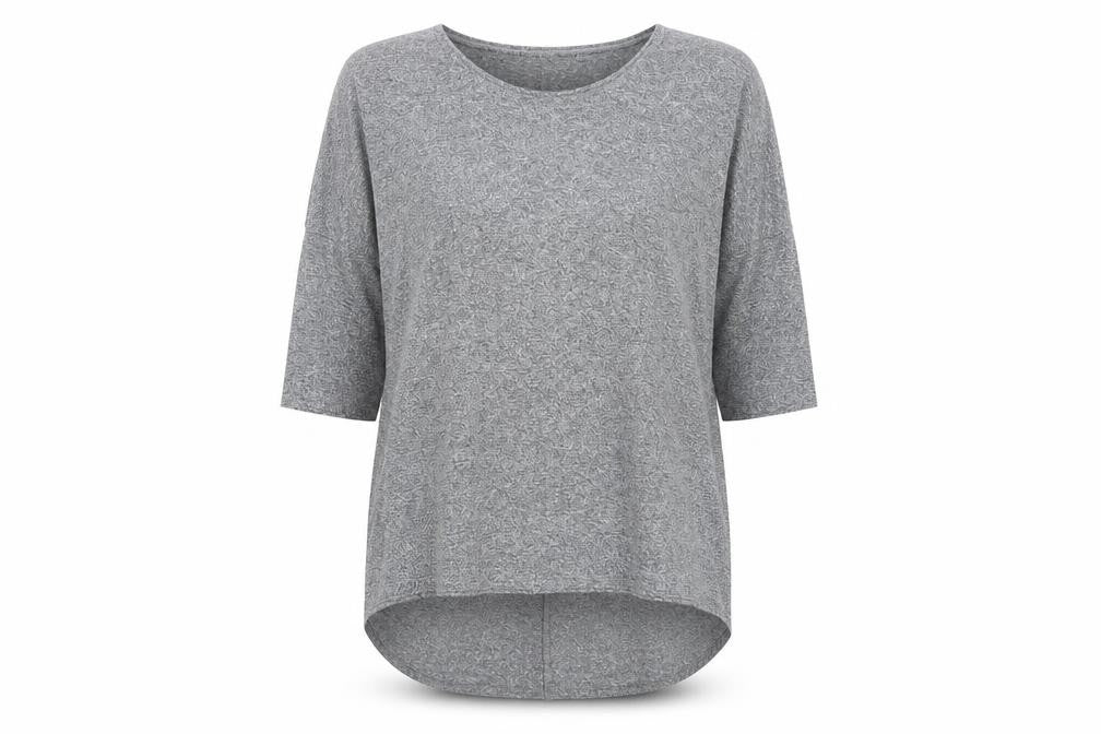 Topshop Womens Grey Viscose Basic T-Shirt Size 8 Round Neck