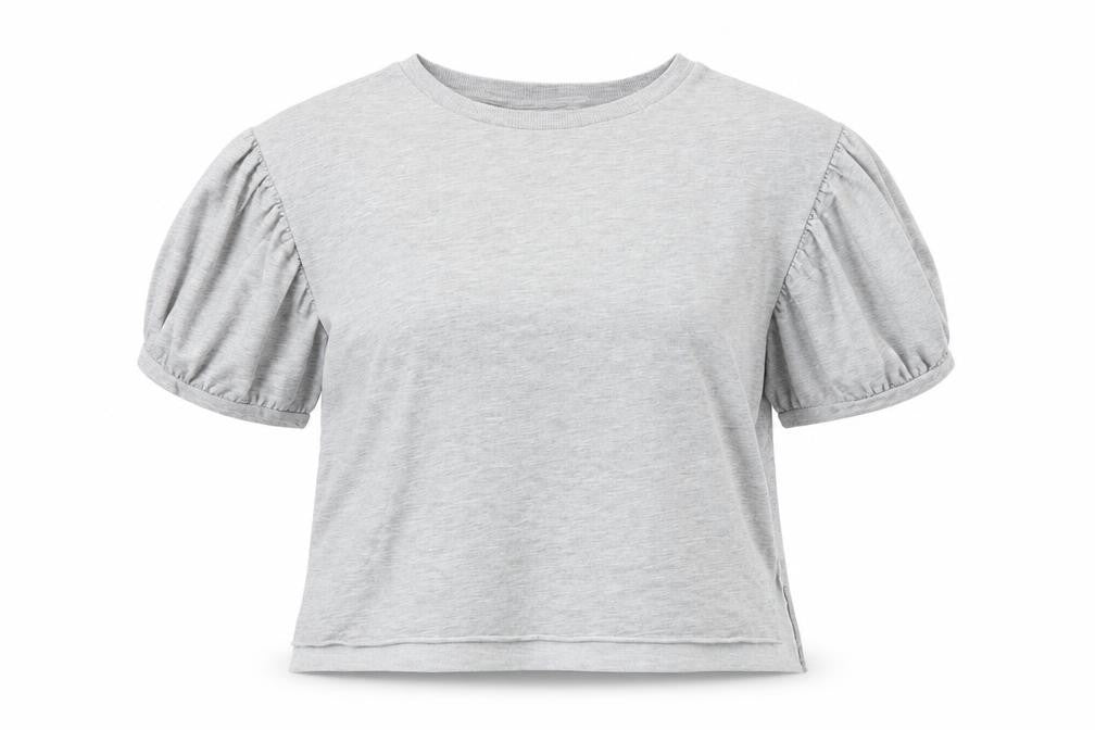 Bershka Womens Grey Polyester Basic T-Shirt Size S Round Neck