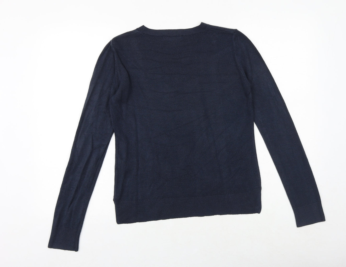 Marks and Spencer Womens Blue Round Neck Acrylic Pullover Jumper Size 10