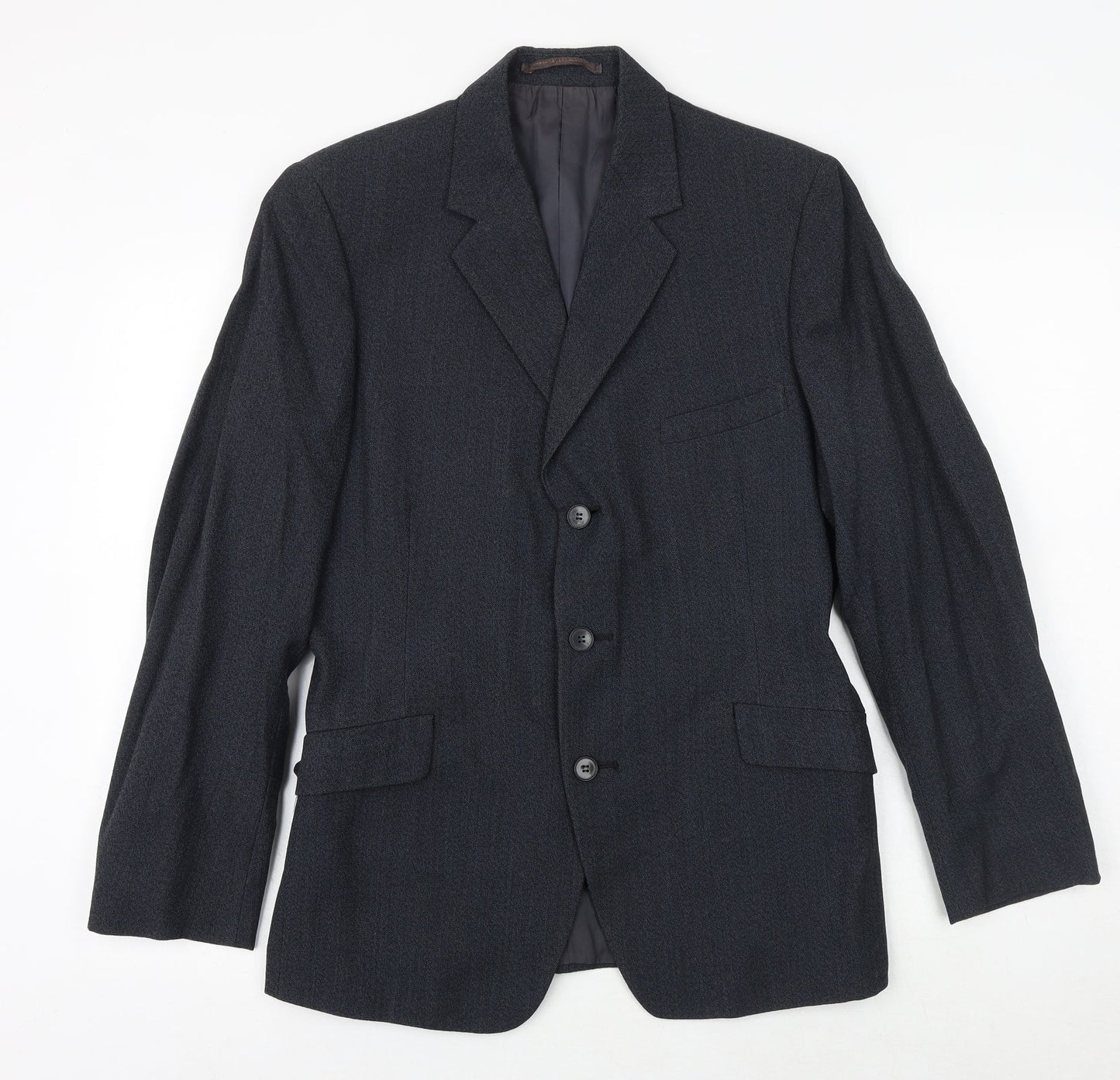 Burton Mens Blue Polyester Jacket Suit Jacket Size 36 Regular
