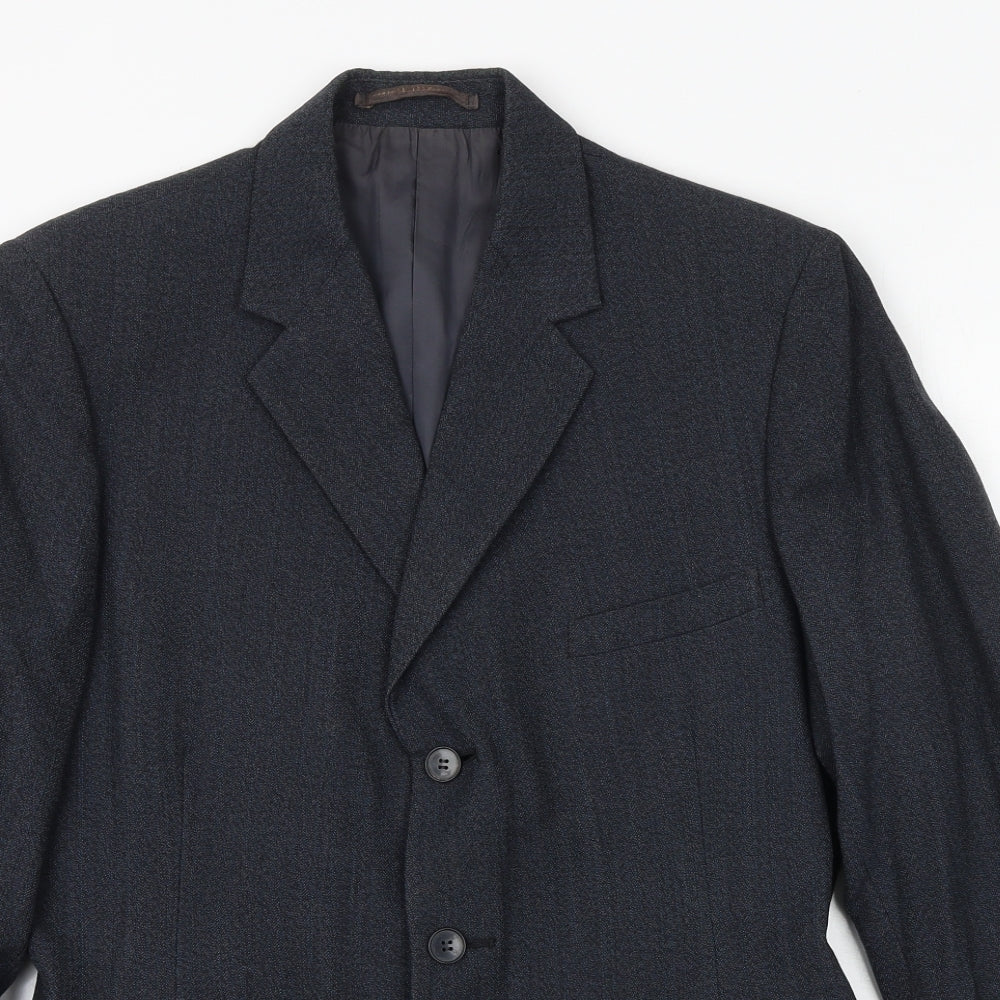 Burton Mens Blue Polyester Jacket Suit Jacket Size 36 Regular