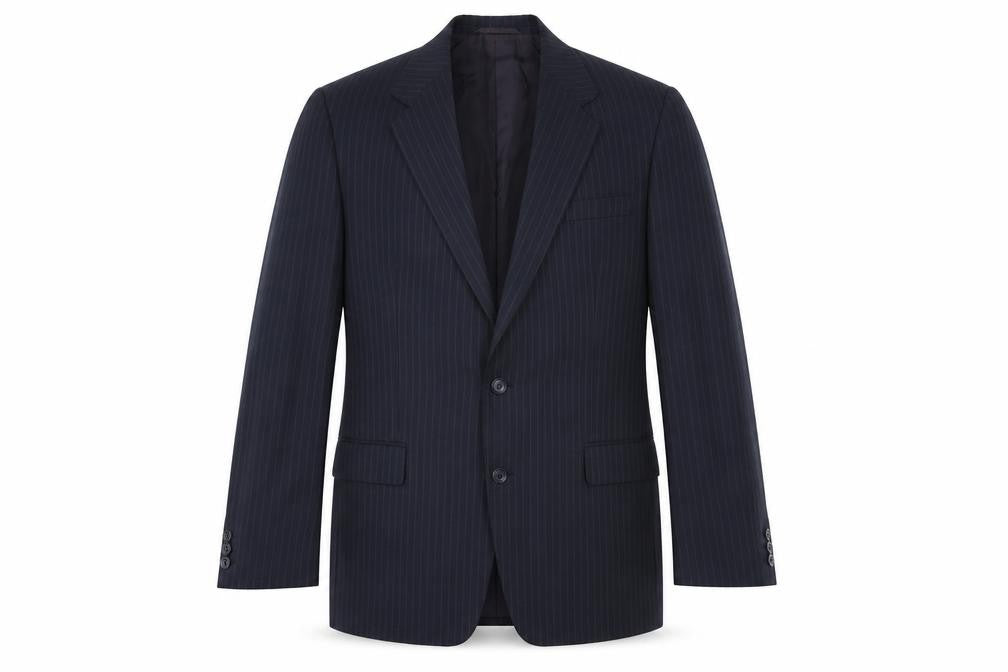 Pierro Cini Mens Blue Striped Wool Jacket Suit Jacket Size 44 Regular