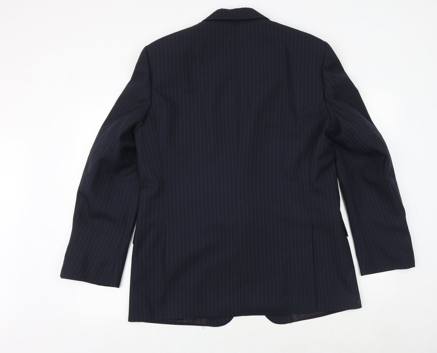 Pierro Cini Mens Blue Striped Wool Jacket Suit Jacket Size 44 Regular