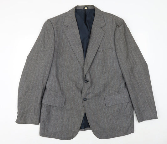 Styleda Mens Grey Striped Wool Jacket Suit Jacket Size 44 Regular