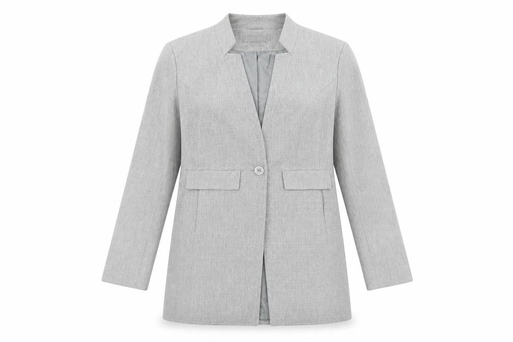 bonprix Womens Grey Pea Coat Coat Size 12 Button
