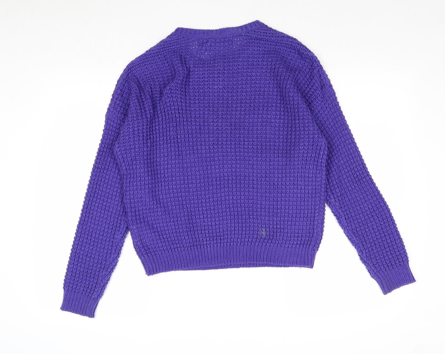 FB Sister Womens Purple Round Neck Acrylic Pullover Jumper Size XS - Polite Till I Bite