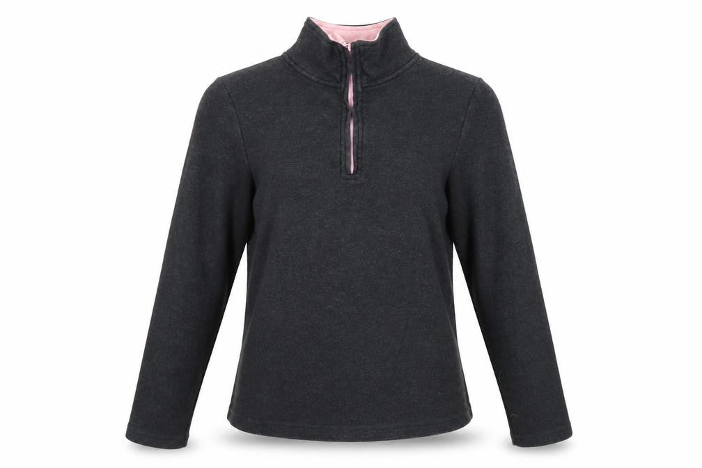 DASH Womens Grey Cotton Pullover Sweatshirt Size 10 Zip