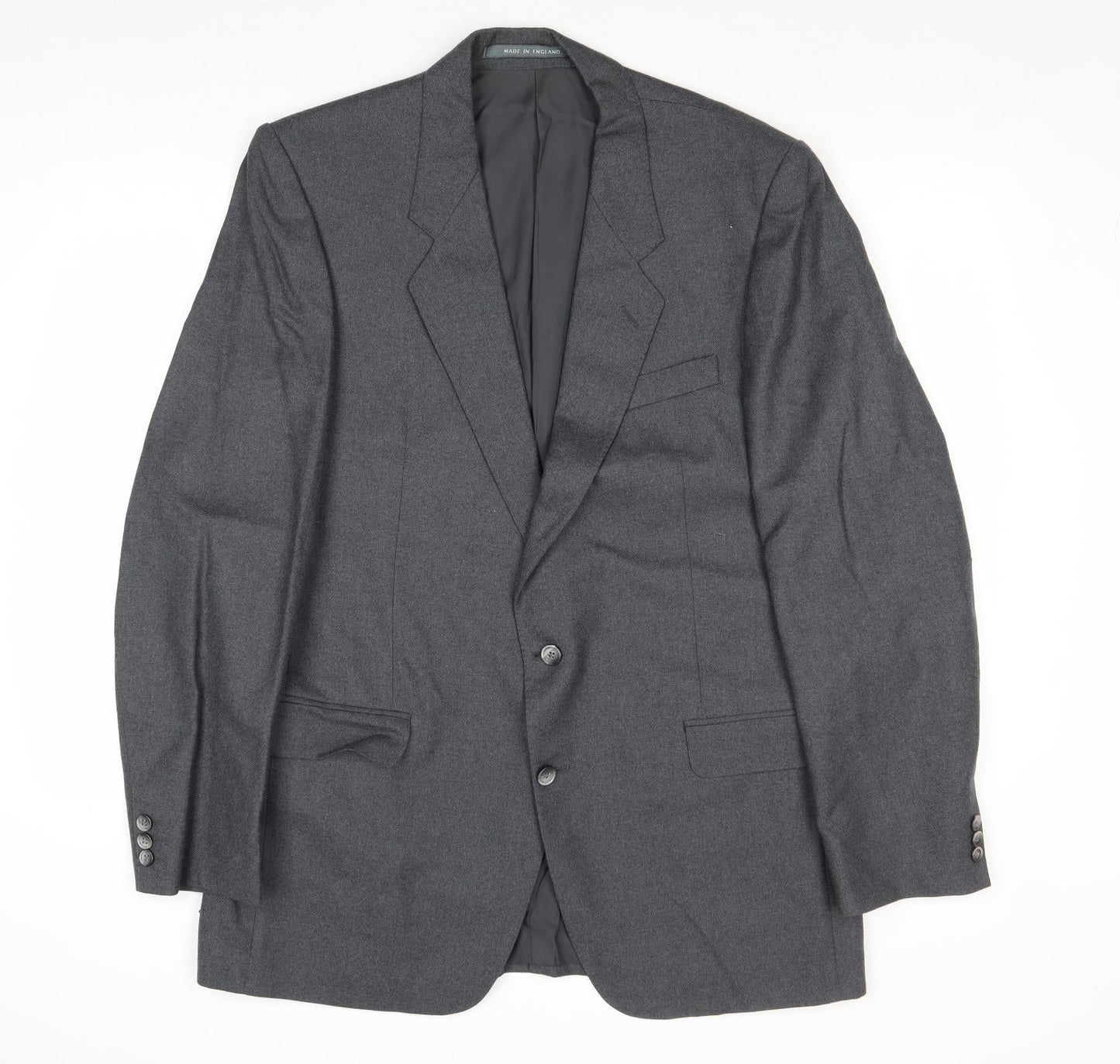 The Label Mens Grey Wool Jacket Suit Jacket Size 44 Regular