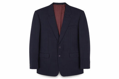 Hornes Mens Blue Striped Wool Jacket Suit Jacket Size 44 Regular