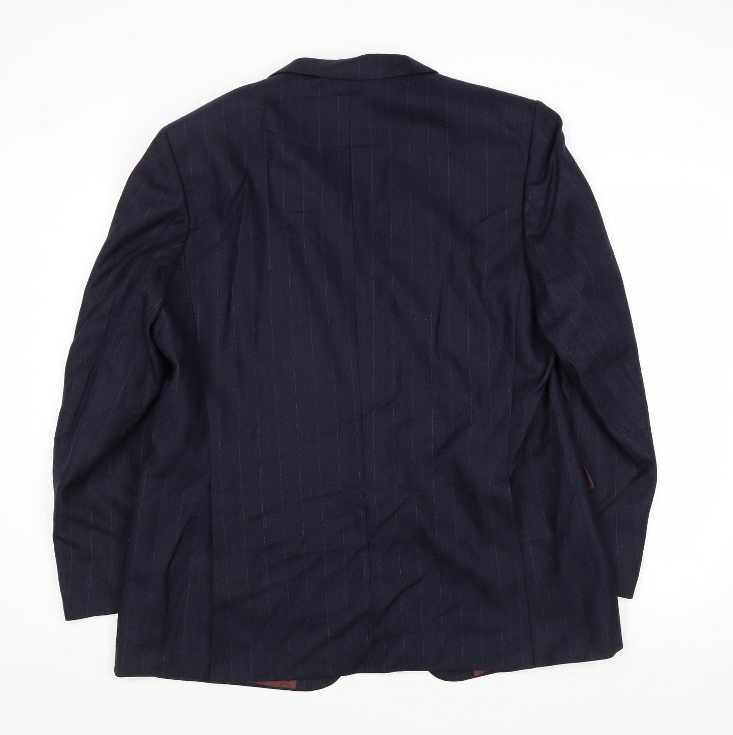 Hornes Mens Blue Striped Wool Jacket Suit Jacket Size 44 Regular
