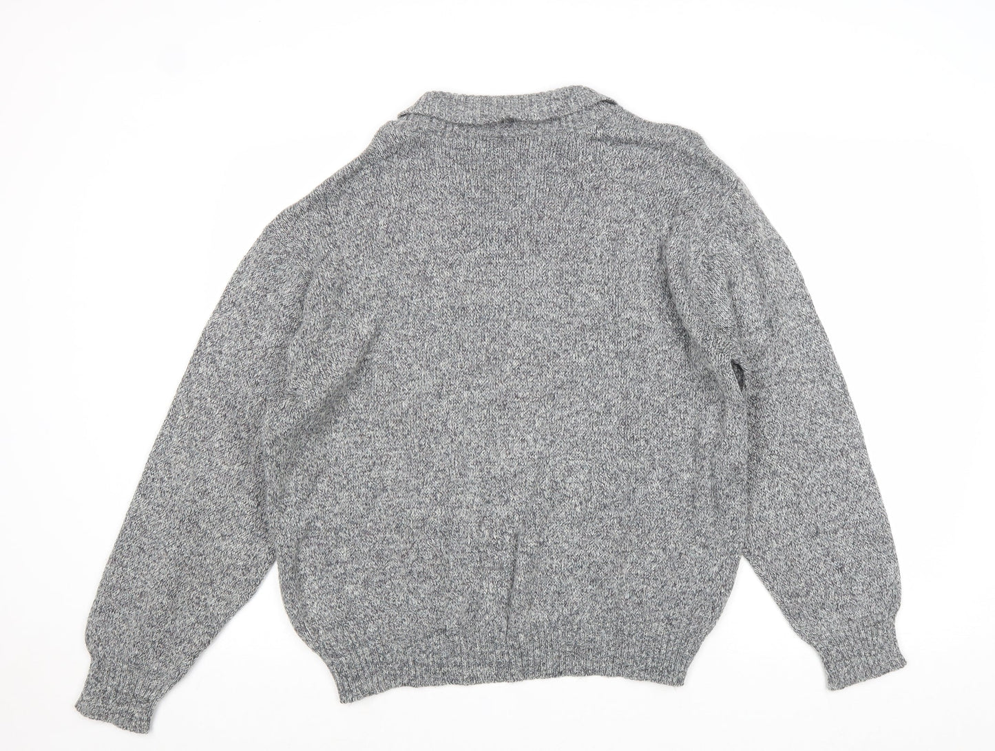 Carlos Rossini Womens Grey V-Neck Acetate Pullover Jumper Size M