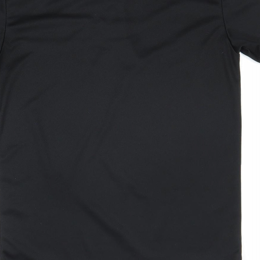 Premier Mens Black Polyester Polo Size S Collared Button