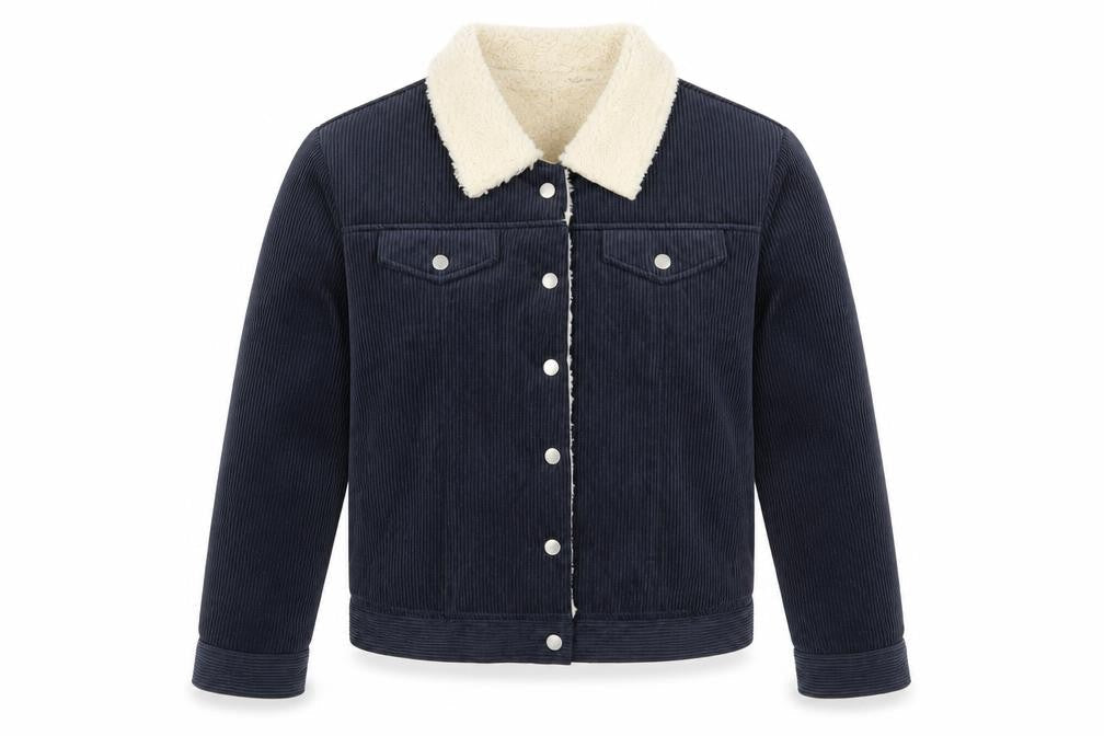 2bella Womens Blue Jacket Size L Snap - Fluffy Lining