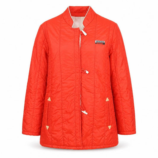 Ascot Sport Womens Red Quilted Jacket Size 12 Toggle