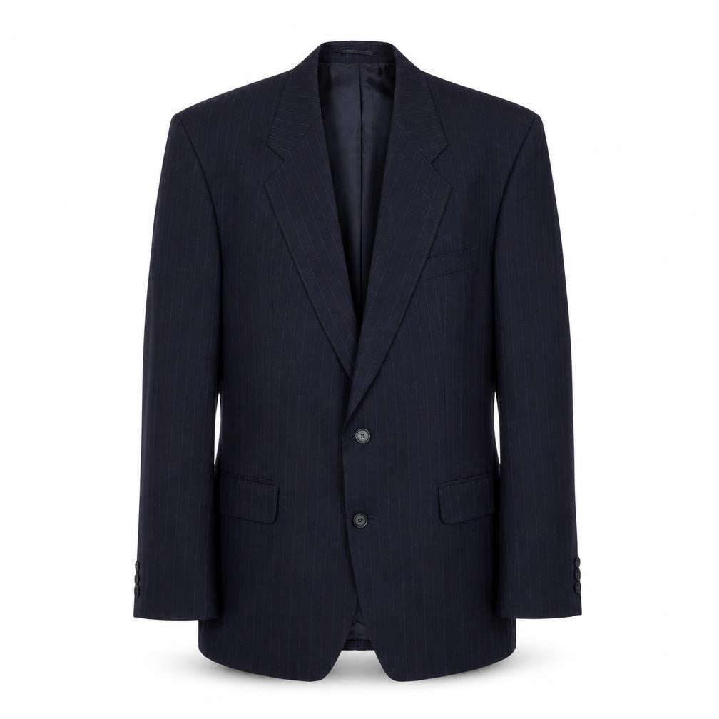 Marks & Spencer Mens Blue Striped Wool Jacket Suit Jacket Size 40 Regular
