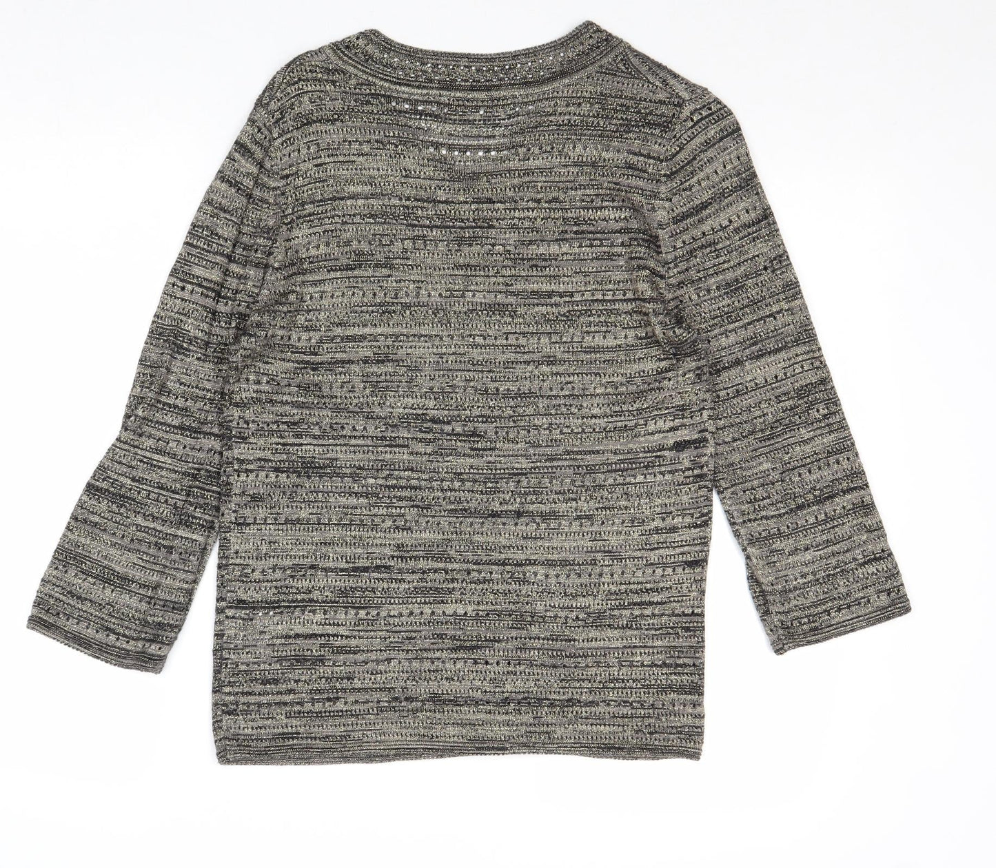 Country Casuals Womens Gold V-Neck Viscose Pullover Jumper Size S