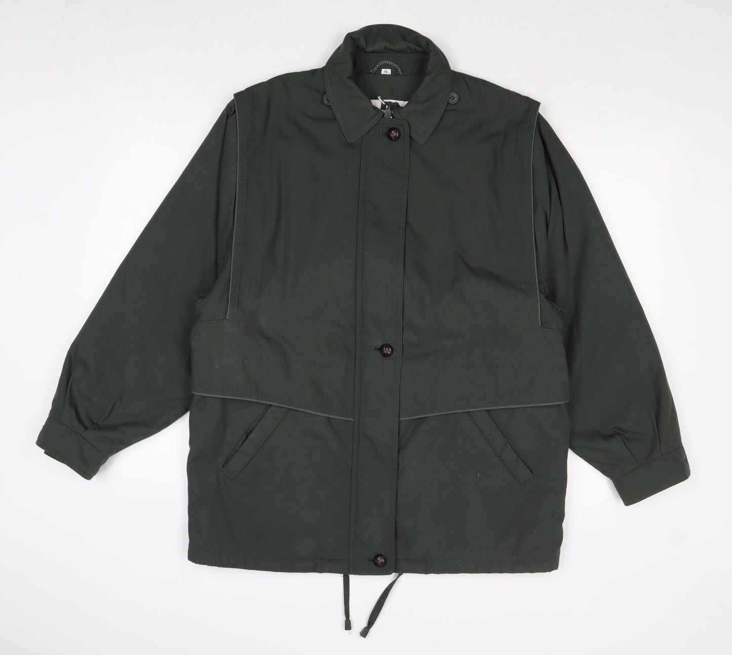 Telemac Womens Green Jacket Size 14 Zip