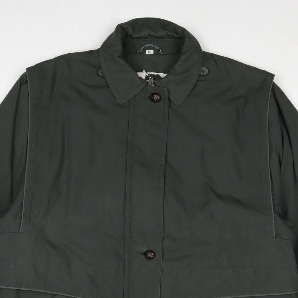 Telemac Womens Green Jacket Size 14 Zip
