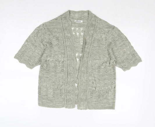 Damart Womens Green V-Neck Acrylic Cardigan Jumper Size 10 - Size 10-12
