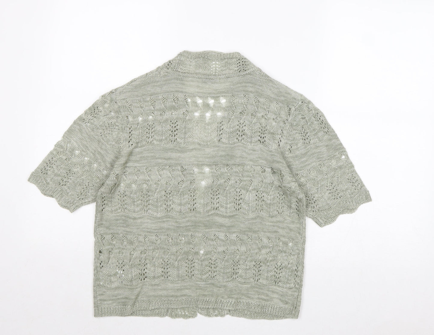 Damart Womens Green V-Neck Acrylic Cardigan Jumper Size 10 - Size 10-12