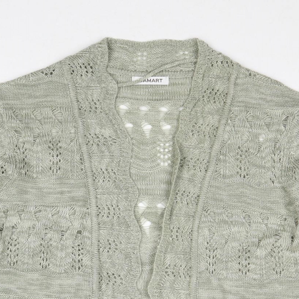 Damart Womens Green V-Neck Acrylic Cardigan Jumper Size 10 - Size 10-12