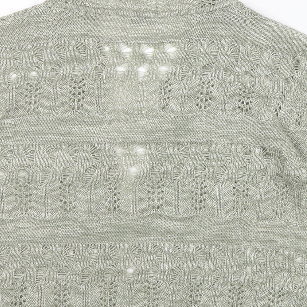 Damart Womens Green V-Neck Acrylic Cardigan Jumper Size 10 - Size 10-12