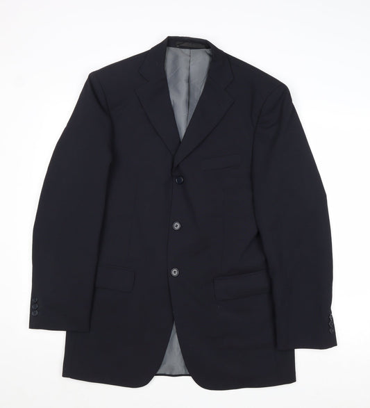 Marks and Spencer Mens Blue Polyester Jacket Suit Jacket Size 38 Regular