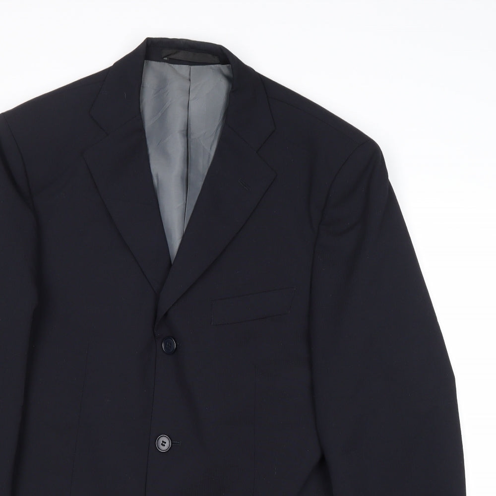 Marks and Spencer Mens Blue Polyester Jacket Suit Jacket Size 38 Regular