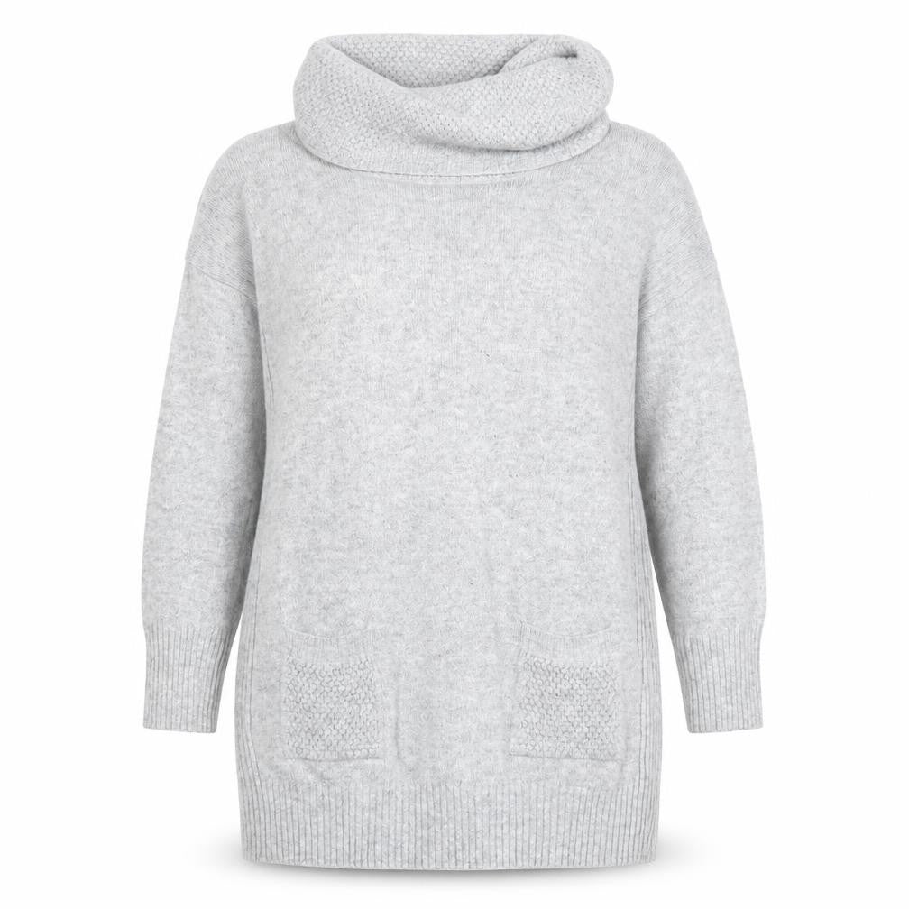 M&Co Womens Grey Roll Neck Cotton Pullover Jumper Size 14