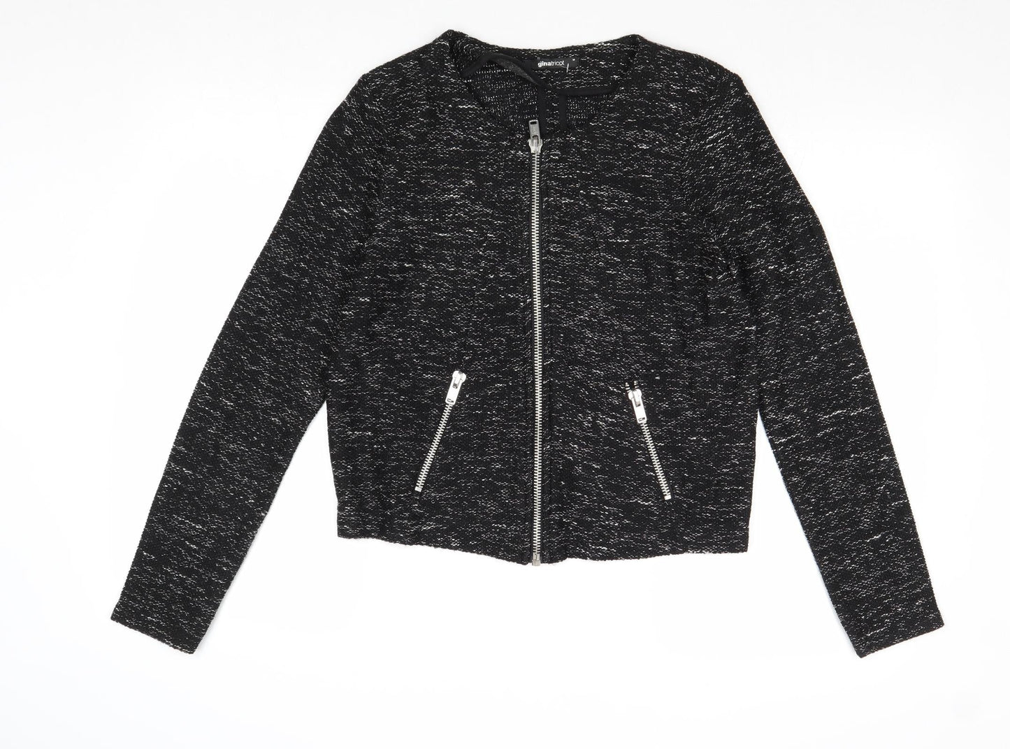 Gina Tricot Womens Black Jacket Blazer Size M Zip