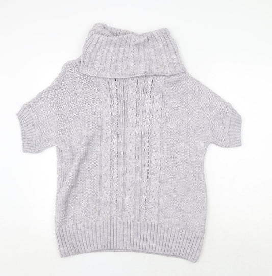 Dorothy Perkins Womens Grey Round Neck Acrylic Pullover Jumper Size 16