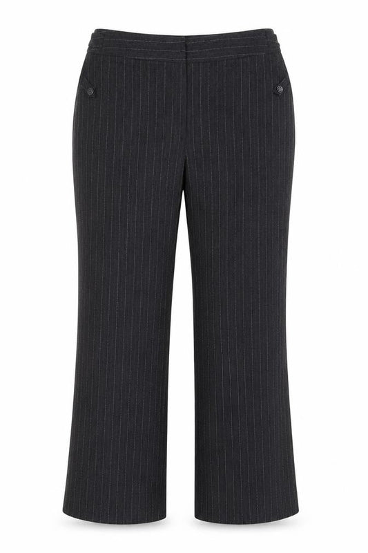 David Emmanuel Womens Grey Striped Polyester Dress Pants Trousers Size 14 Regular Zip